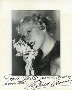 France actress Regina Camier Autograph to Jako-Mica Old printed photo 1940
