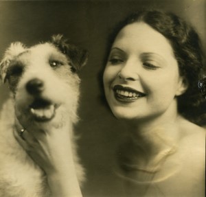 France actress Jako-Mica and her dog Old Photo 1940
