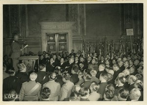 Italie Rome Mussolini recoit les Anciens Combattants Francais Ancienne Photo Luce 1935