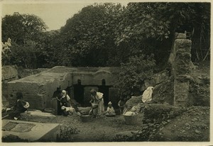 Maghreb Fountain Women doing Laundry Old Photo 1920
