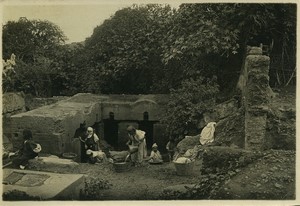 Maghreb Fontaine Lavoir Femmes faisant la Lessive Ancienne Photo 1920