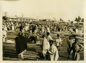 Ethiopia Addis Ababa Market day Italian Air raid preparation Old Photo 1935