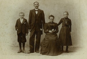 France Tourcoing Family Portrait Old Cabinet Card Photo Baert 1900