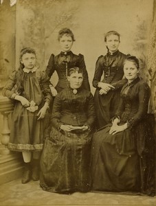 France Tourcoing Mere et ses 4 Filles Ancienne Carte Cabinet Photo Clement 1900