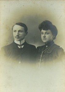 France Tourcoing Couple Portrait Old Cabinet Card Photo Baert 1900