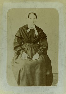 France Tourcoing Woman Portrait Bonnet Old Cabinet Card Photo Lacroix 1900