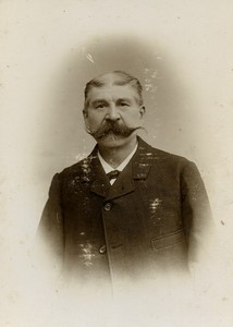 France Roubaix Homme avec superbe moustache Ancienne Carte Cabinet Photo Olivier 1900