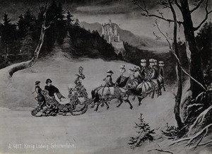 Bavaria Neuschwanstein King Ludwig Sleigh Cabinet Photo Lautz & Isenbeck 1900