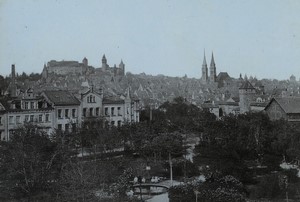 Germany Nuremberg Panorama from Rosenau Old Cabinet Photo Roepke 1890