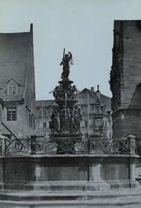 Germany Nuremberg Tugend Fontain Old Cabinet Photo Roepke 1890