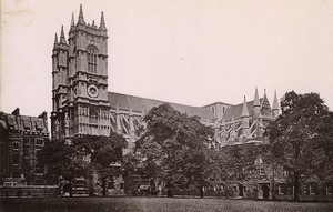London Westminster Abbey from South-West Old Cabinet Photo Römmler & Jonas 1890