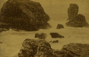 France Brittany Belle-Ile-en-Mer Pointe des poulains Old Cabinet Photo 1880