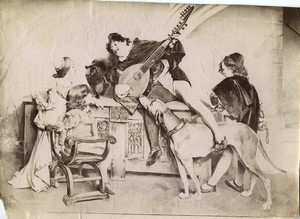 France Louis-Robert Carrier-Belleuse The Minstrel's Song Old Photo 1880