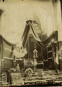 France Arras? funeral Widow Church Interior Old Photo 1890