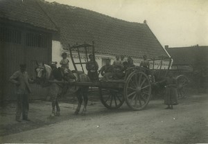 France Dainville Horse Wagon in front of the farm Old Photo 1903