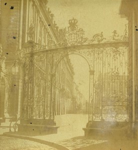 France Nancy City Hall Stanislas place Old Half-Stereo Photo Valecke 1865