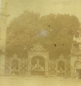 France Nancy Neptune Fountain Old Half-Stereo Photo Valecke 1865