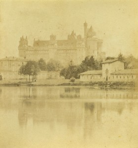 France Pierrefonds Castle & Baths Old Half-Stereo Photo Valecke 1865