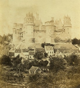 France Pierrefonds Castle Old Half-Stereo Photo Valecke 1865