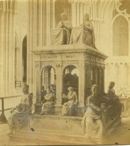 Saint Denis Basilica Monument Louis XII Old Half-Stereo Photo Valecke 1865