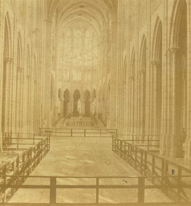 France Saint Denis basilica interior Old Half-Stereo Photo Valecke 1865 #2