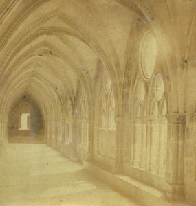 France Toul Cloister of the Cathedral Old Half-Stereo Photo Valecke 1865