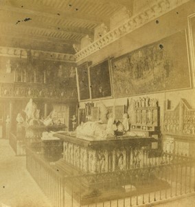 France Dijon Museum interior Old Half-Stereo Photo Valecke 1865