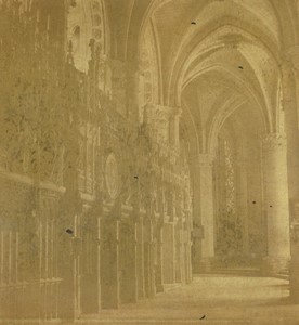 France Chartres cathedral interior Old Half-Stereo Photo Valecke 1865 #1