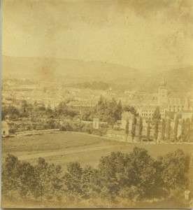 France Remiremont panorama Old Half-Stereo Photo Valecke 1865