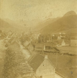 France Mont Dore vue generale Ancienne Demi Stereo Photo 1865