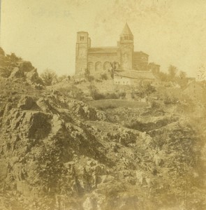 France Saint Nectaire Eglise Ancienne Demi Stereo Photo 1865