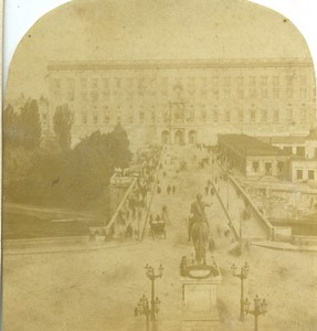 Sweden Stockolm Royal Bridge Old Half-Stereo Photo 1865