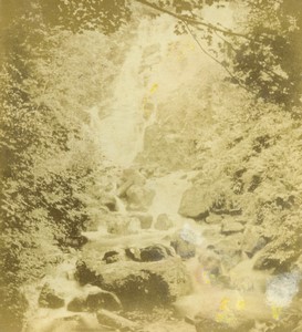 Ireland Killarney Torc Mountain Waterfall Old Half-Stereo Photo 1865