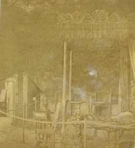 Royaume Uni Ecosse Edimbourg Palais d'Hollyrood chambre de Marie Stuart Ancienne Demi Stereo Photo 1865