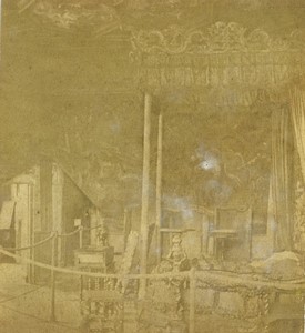 Scotland Edinburgh Holyrood Palace Marie Stuart room Old Half-Stereo Photo 1865