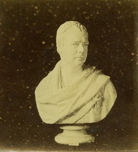 Royaume Uni Buste de Sir Walter Scott Ancienne Demi Stereo Photo 1865