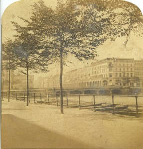 Germany Hamburg arcades near the Alsterdamm Old Half-Stereo Photo Gaudin 1865