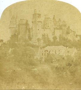 France ruines du Château de Pierrefonds Ancienne Demi Stereo Photo Jouvin 1865