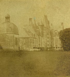 France Vitré le château de Mme de Sevigné Ancienne Demi Stereo Photo Valecke 1865