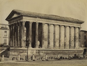 France Nimes Maison carrée Roman temple Old Photo Neurdein 1890