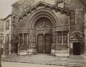 France Arles Saint Trophime Basilica Portal Old Photo 1896