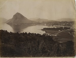 Switzerland Monte San Salvatore from Monte Bré Old Photo Nessi 1890