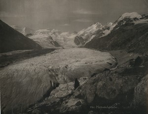 Switzerland Morteratsch glacier Bernina Range Old Photo Schroeder 1890