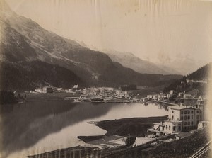 Switzerland Saint Moritz general view Lake Old Photo 1890