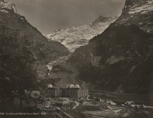 Suisse Grindelwald Hotel de l'Ours (Baer) Ancienne Photo Schroeder 1890