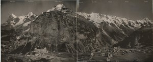 Suisse Panorama de Mürren Hotel des Alpes Kurhaus 2 Anciennes Photos Schroeder 1890