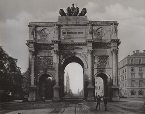 Allemagne Munich das Siegesthor Arc de Triomphe Ancienne Photo RJD 1890