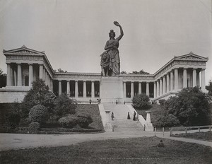 Germany Munchen Ruhmeshalle statue of Bavaria Old Photo RJD 1890