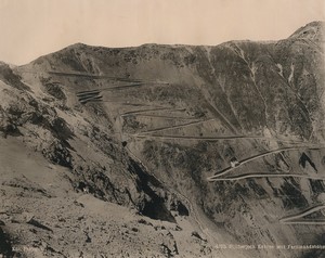 Italy Stelvio Pass descent on the Italian side Old Photo Photoglob 1890 #2