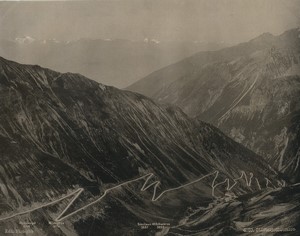 Italy Stelvio Pass descent on the Italian side Old Photo Photoglob 1890 #3